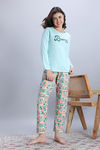 Zivame Knit Poly Pyjama Set - Moonlight Jade — thumbnail 2